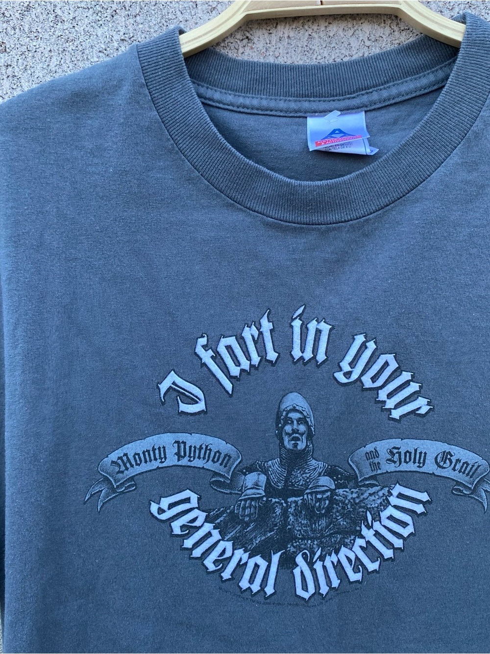 Vtg Monty Python I Fart In Your General Direction Large Gray Shirt Holy Grail